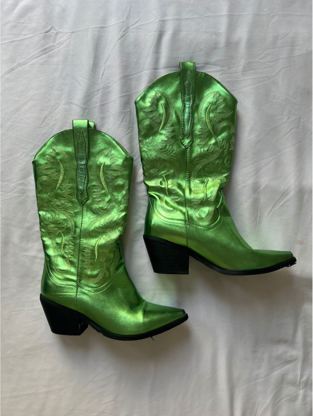 Metallic Green Cowgirl Boots